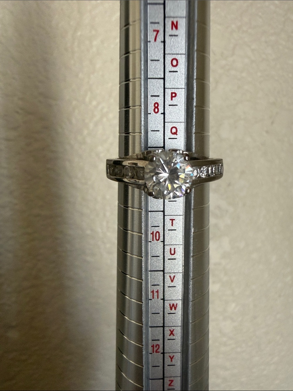 Classic Silver-Tone Solitaire Ring with Clear Center Stone